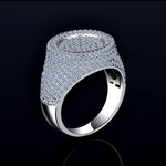 Moissanite Signet Ring Fully Iced-Out 
