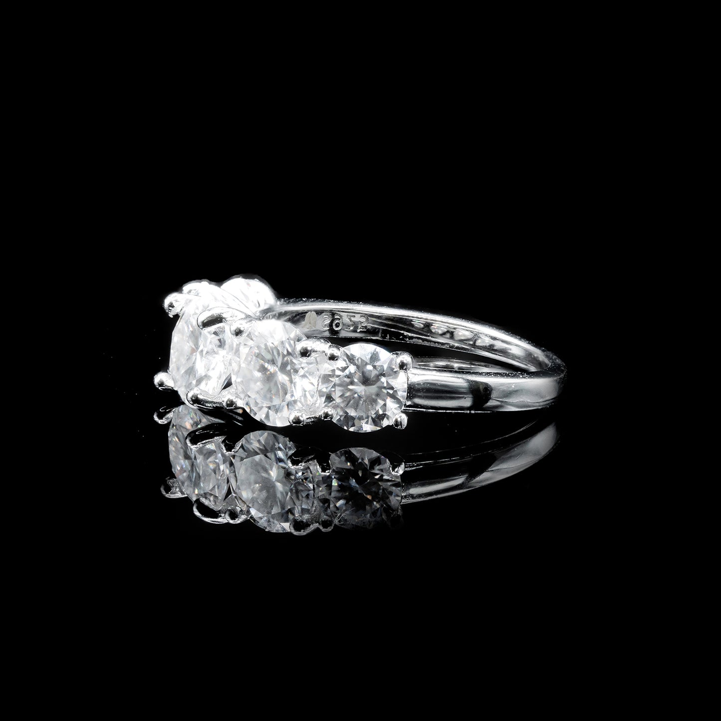 Women's Moissanite Diamond VVS D Color Round Cut 5 Stone Moissanite Ring | PASS DIAMOND TESTER!!!