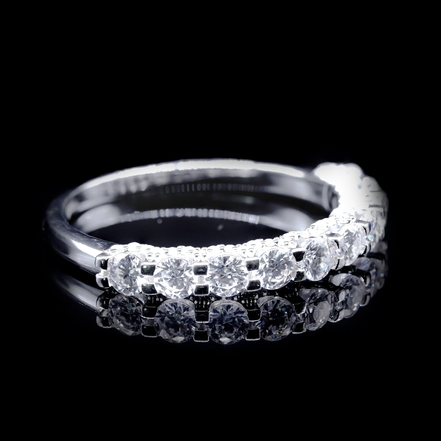 Women ‘s Moissanite Diamond VVS D Color Round Prong Style Band | PASSES DIAMOND TESTER!!!