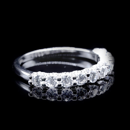 Women ‘s Moissanite Diamond VVS D Color Round Prong Style Band | PASSES DIAMOND TESTER!!!