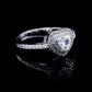 Women’s Moissanite Diamond VVS D Color Heart Halo Ring VVS D Color with 925 Silver | PASS DIAMOND TESTER!!!