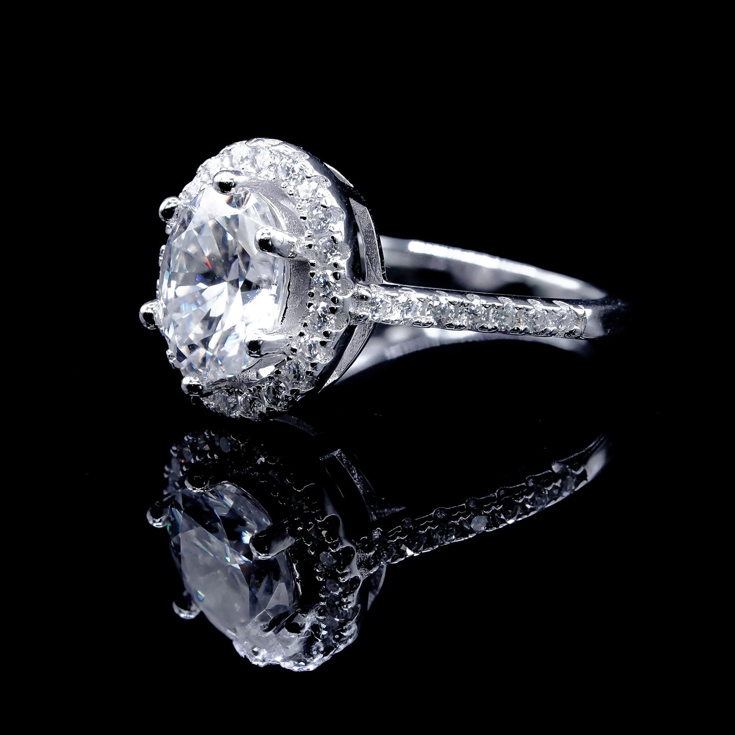 Women’s Moissanite Diamond VVS D Color Oval Shape Halo Style Ring | PASSES DIAMOND TESTER!!!