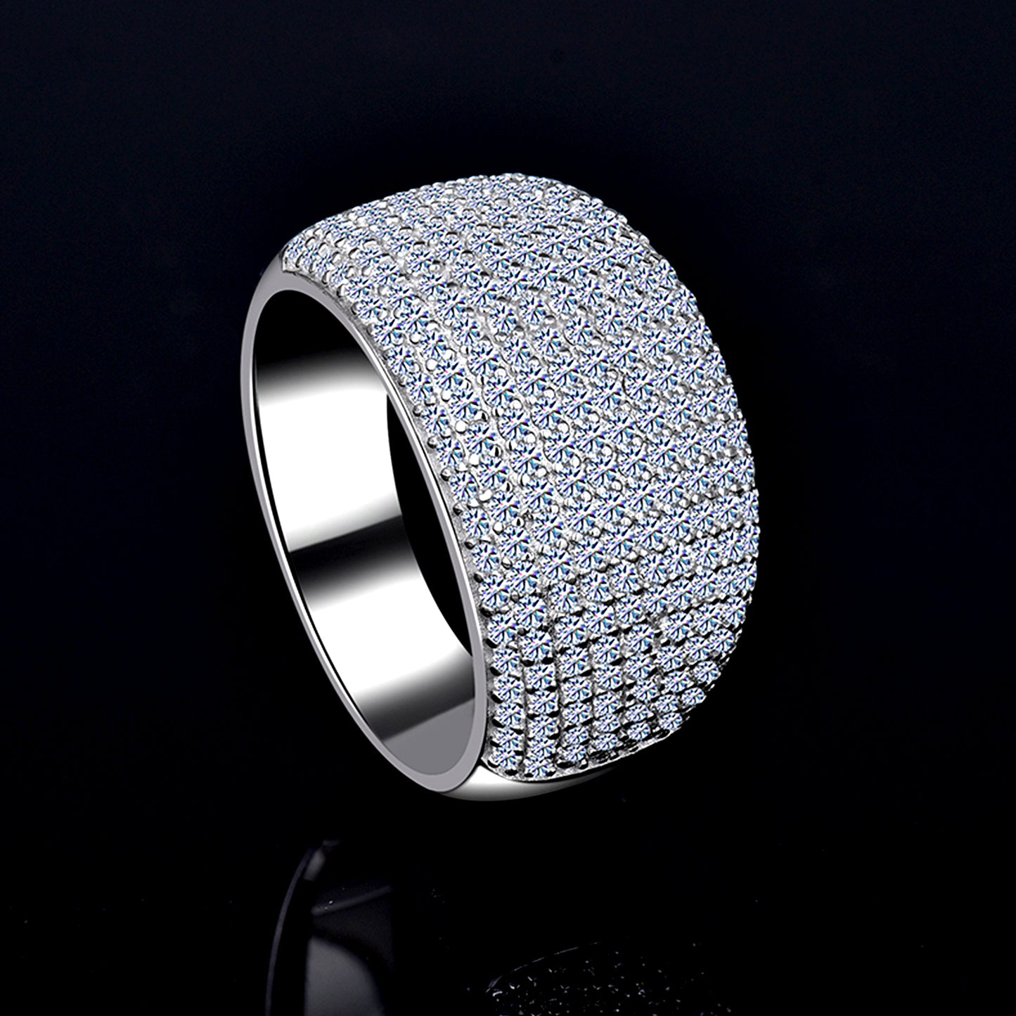 Moissanite Diamond VVS D Color Wedding Ring for Men's 925 Sterling Silver | half band | PASS DIAMOND TESTER!!!