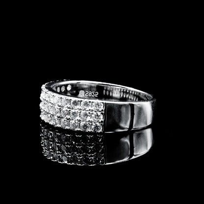 moissanite anniversary band white gold