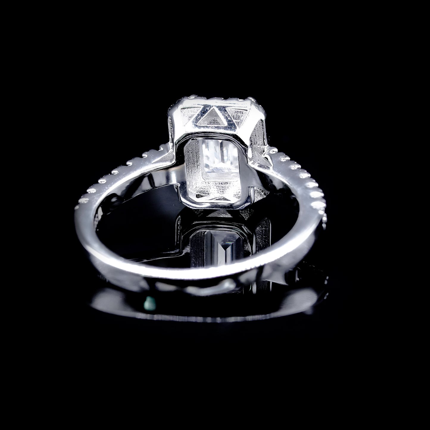 Emerald Moissanite Diamond VVS D Color Halo Engagement Promise Ring | PASSES DIAMOND TESTER!!!