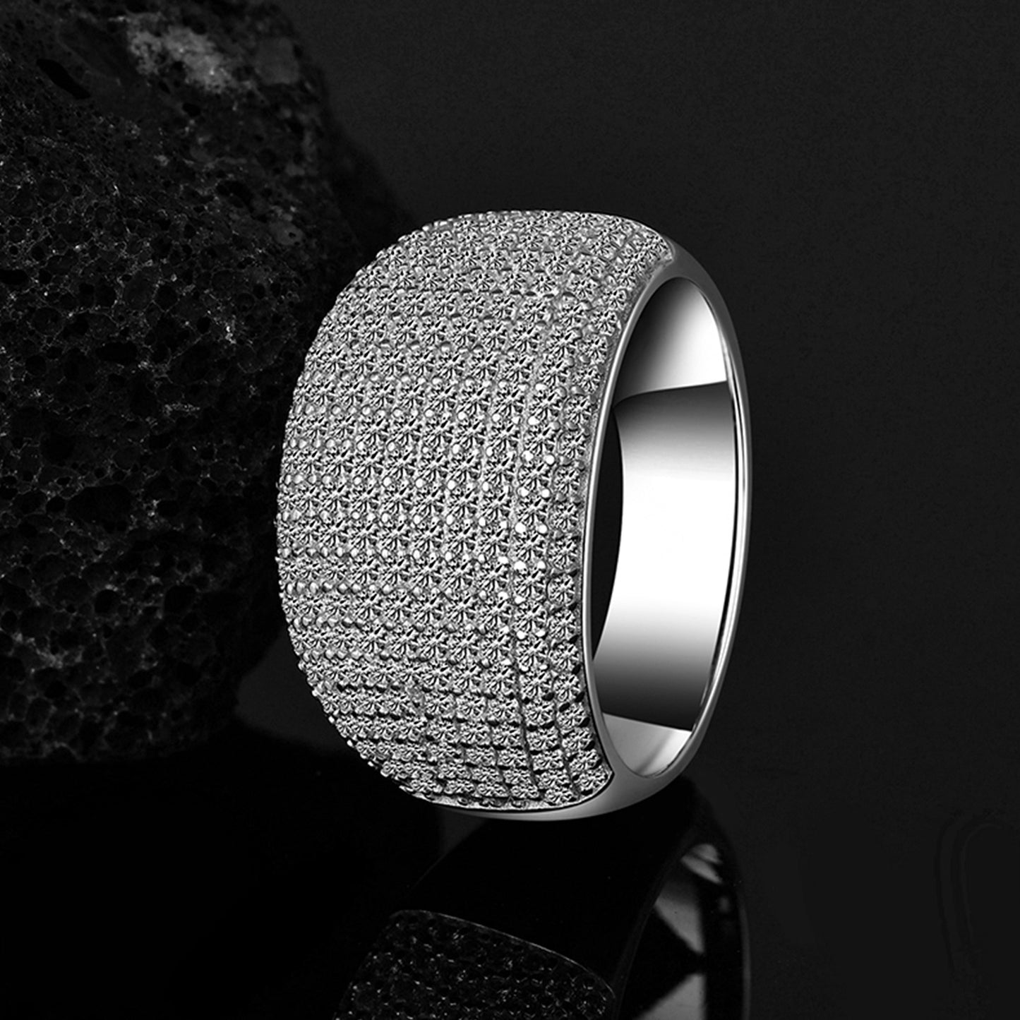 Moissanite Diamond VVS D Color Wedding Ring for Men's 925 Sterling Silver | half band | PASS DIAMOND TESTER!!!