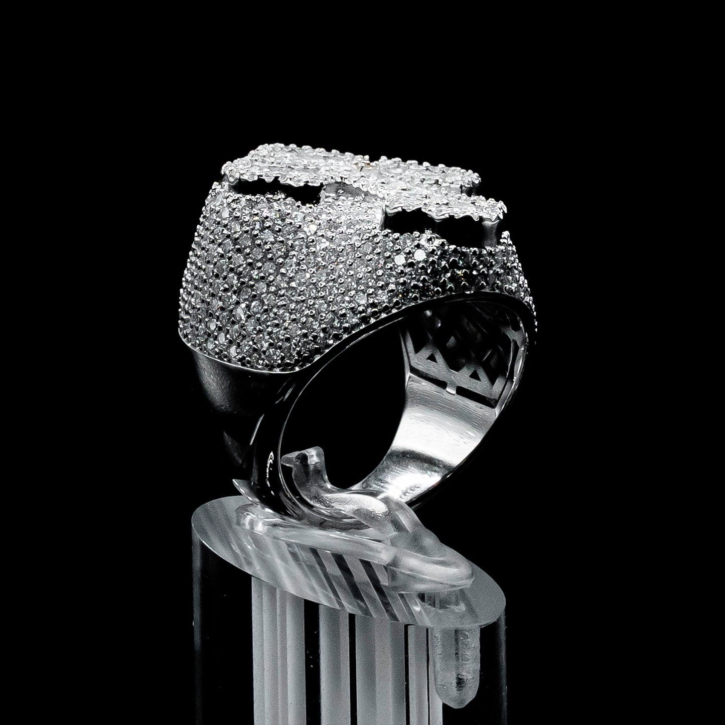 Moissanite Diamond VVS D Color Baguette Cross Ring for men with Real 925 silver | PASS DIAMOND TESTER!!!