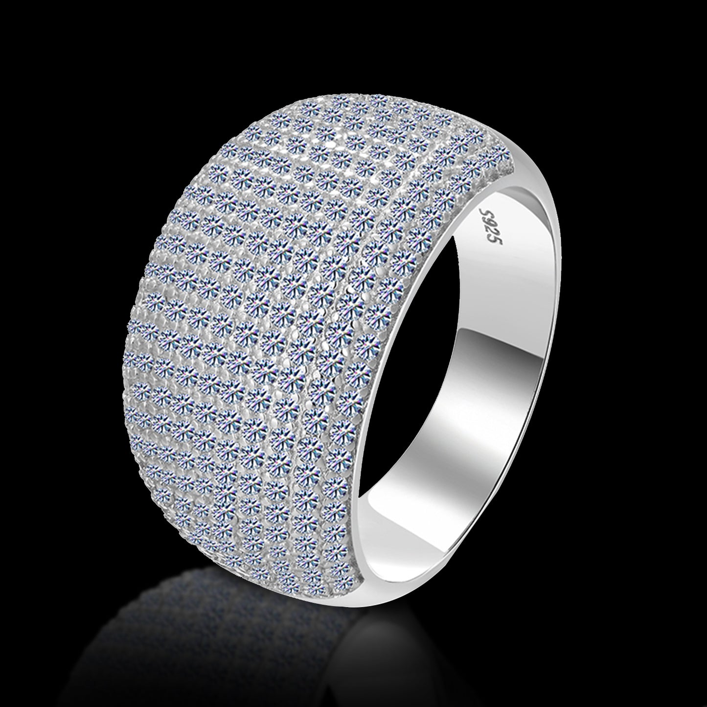 Moissanite Diamond VVS D Color Wedding Ring for Men's 925 Sterling Silver | half band | PASS DIAMOND TESTER!!!