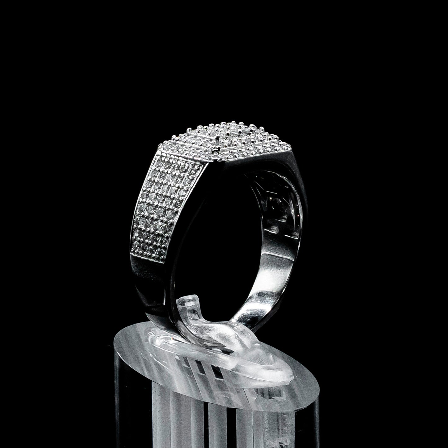 Moissanite Diamond VVS D Color Ring for Men's Real 925 Silver Diamond Pave Rings | PASS DIAMOND TESTER!!!