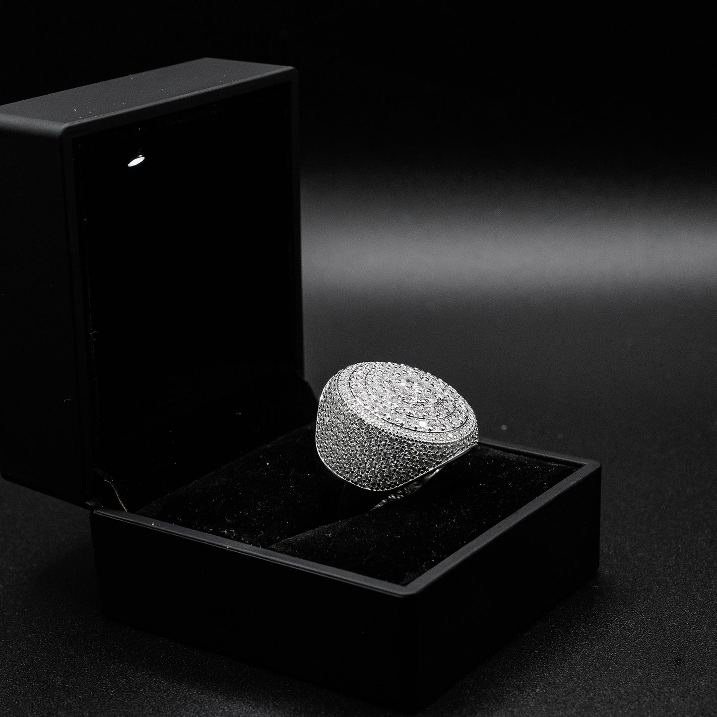 Moissanite Diamond VVS D Color Double Halo Signet Ring for men's with 925 silvers | PASS DIAMOND TESTER!!!