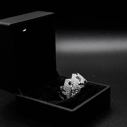 Moissanite Men’s Cuban Link Ring