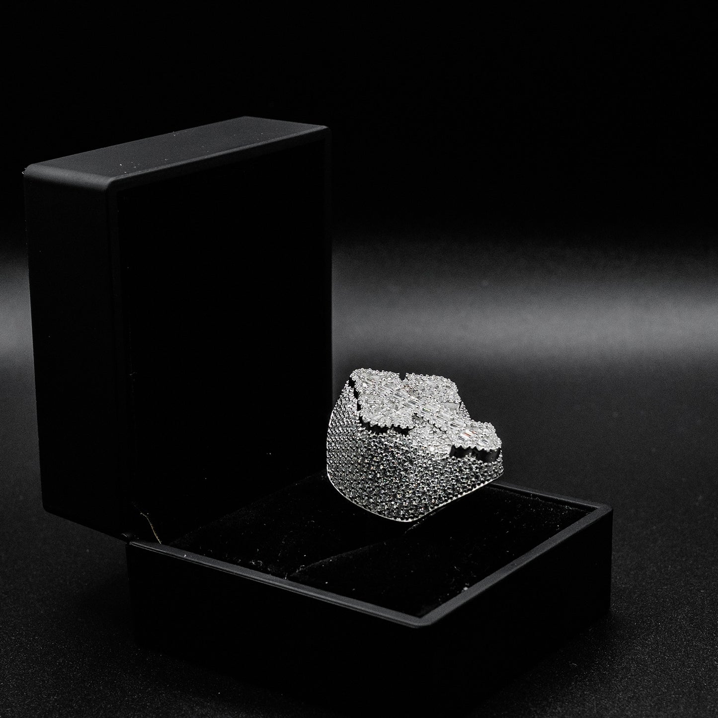 Moissanite Diamond VVS D Color Baguette Cross Ring for men with Real 925 silver | PASS DIAMOND TESTER!!!