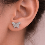 Moissanite Butterfly Stud Earrings Women