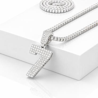 Iced Out Number Charm Pendant 0-9 | VVS D Color Moissanite | 925 Sterling Silver | GRA Certified | The Paradise Gems