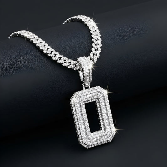 "0-9 " BAGUETTE STONE Style Numbers Charm with Moissanite Diamond VVS D Color | 925 SILVER | PASS DIAMOND TESTER!!!