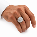 Mens Moissanite Double Halo Signet 5.1CT