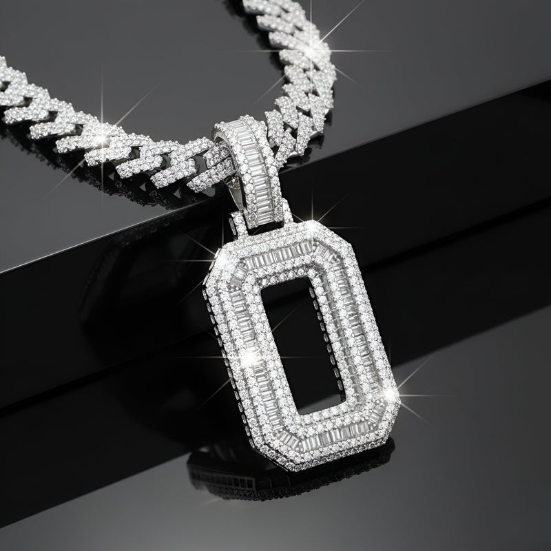 A-Z Letter Initials Baguette Style - Alphabet charm with Moissanite Diamond VVS D Color with 925 Silver 3.50 CARAT | PASSES DIAMOND TESTER!!