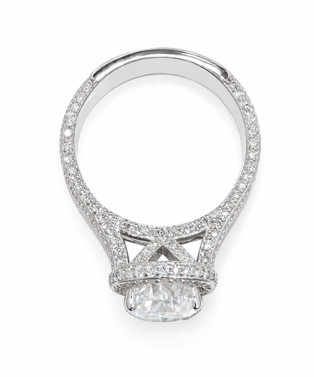 5 carat oval cut moissanite double halo engagement ring 925 sterling silver VVS D Color GRA certified passes diamond tester — Paradise Gems Atlanta