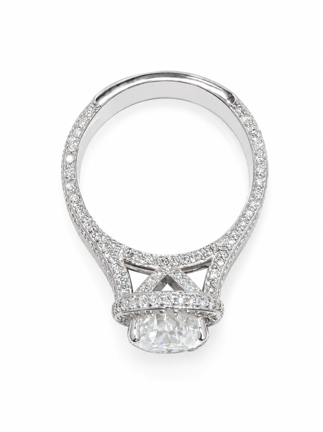 5 carat oval cut moissanite double halo engagement ring 925 sterling silver VVS D Color GRA certified passes diamond tester — Paradise Gems Atlanta