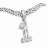 Custom moissanite baguette number pendant 3CT iced out VVS D color GRA certified 925 silver Atlanta