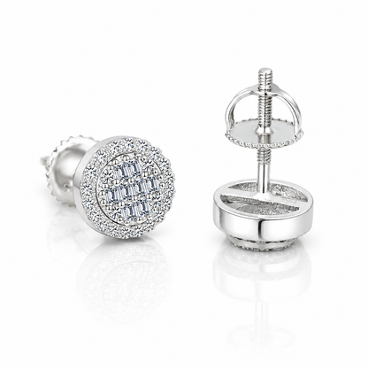Moissanite baguette hip hop stud earrings 8.5MM 14K gold VVS D color GRA certified 925 silver Atlanta