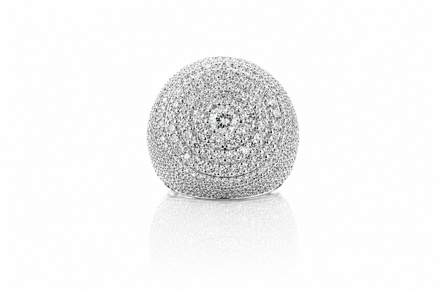 Mens moissanite double halo signet ring 5.1CT iced out VVS D color GRA certified 925 silver Atlanta