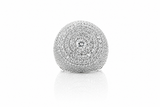 Mens moissanite double halo signet ring 5.1CT iced out VVS D color GRA certified 925 silver Atlanta