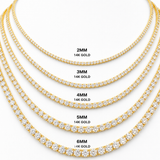 GRA certified moissanite tennis chain 4MM 14K gold VVS D color passes diamond tester men women