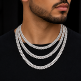 Moissanite Cuban Link Chain 10MM Silver