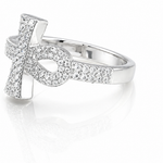 Moissanite Ankh Cross Ring 1.2CT Unisex | GRA Certified 925 Silver featuring a sparkling ankh cross design adorned with moissanite stones on a polished silver band.