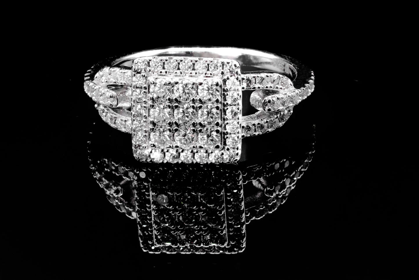 Women’s Moissanite Diamond VVS D Color Square Style Ring - 925 Silver | PASS DIAMOND TESTER!!!