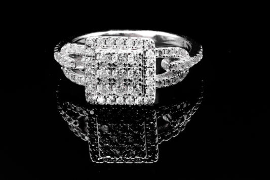 Women’s Moissanite Diamond VVS D Color Square Style Ring - 925 Silver | PASS DIAMOND TESTER!!!
