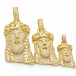 Moissanite Jesus Pendant Iced Out with 14K Gold Plating