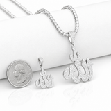 Moissanite Allah Charm 925 Silver