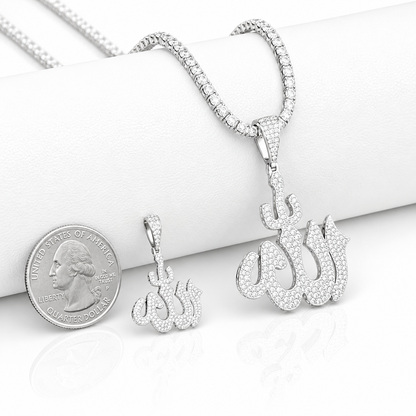 Moissanite Allah Charm | VVS D Color Colorless | 925 Sterling Silver | Fashion Jewelry