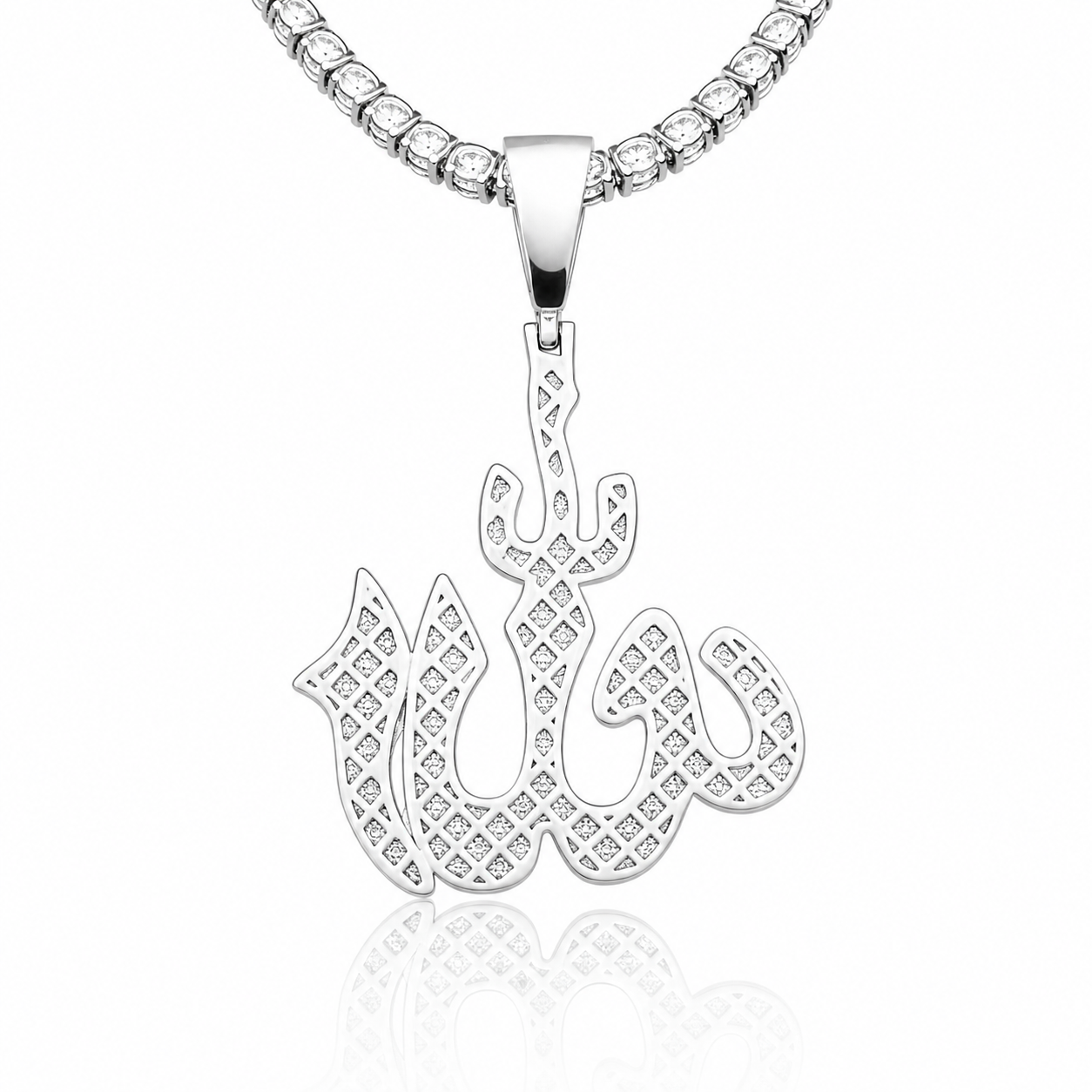 Moissanite Allah Charm | VVS D Color Colorless | 925 Sterling Silver | Fashion Jewelry
