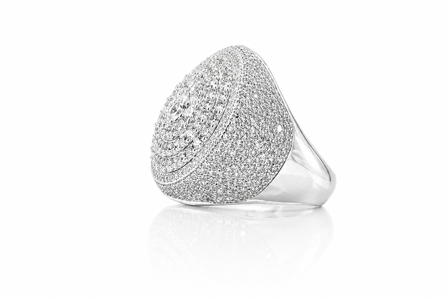 Mens Moissanite Double Halo Signet 5.1CT