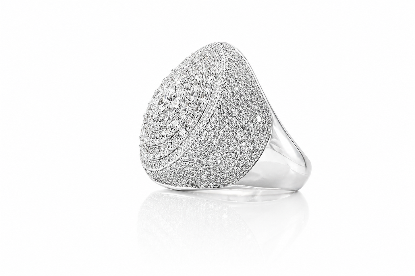 Mens Moissanite Double Halo Signet Ring 5.1CT Iced Out | GRA