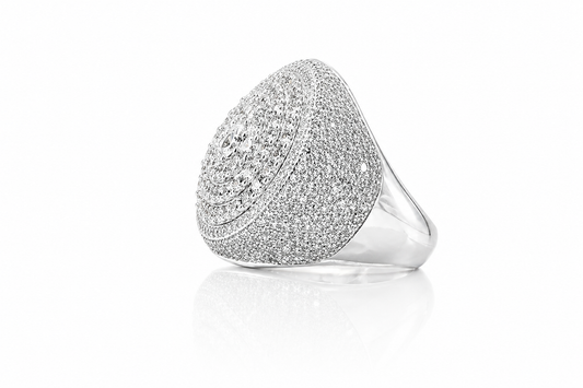 Mens Moissanite Double Halo Signet 5.1CT