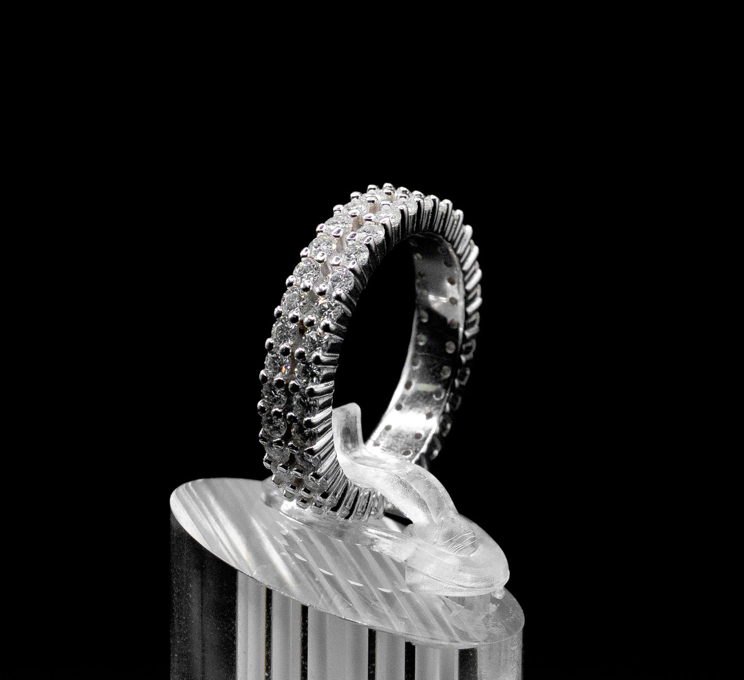 Women’s Moissanite Diamond VVS D Color Full Eternity Band Style Ring | PASSES DIAMOND TESTER!!!