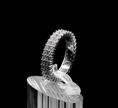 Women’s Moissanite Diamond VVS D Color Full Eternity Band Style Ring | PASSES DIAMOND TESTER!!!