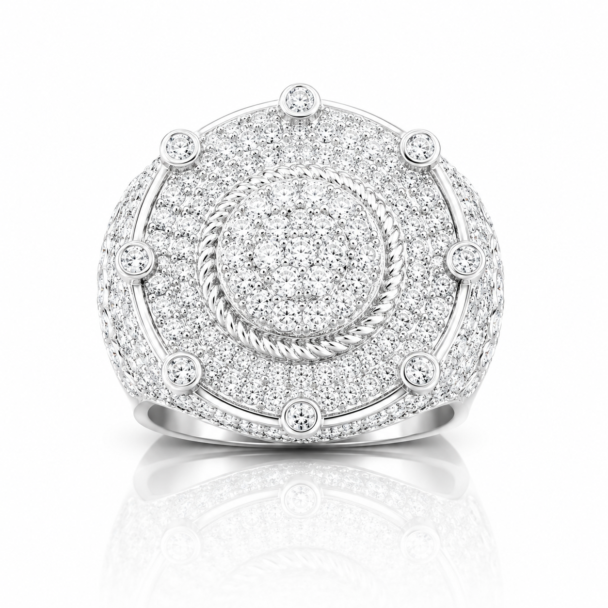 Mens heavy hip hop moissanite iced out ring VVS D color GRA certified 925 silver Atlanta Paradise Gems