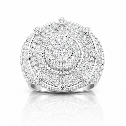 Mens heavy hip hop moissanite iced out ring VVS D color GRA certified 925 silver Atlanta Paradise Gems