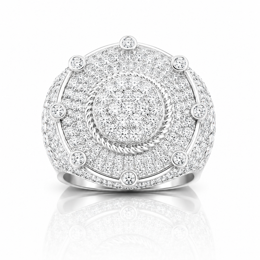 Mens heavy hip hop moissanite iced out ring VVS D color GRA certified 925 silver Atlanta Paradise Gems