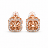 Rose gold moissanite clover stud earrings 1 carat 925 silver GRA certified