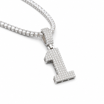 Moissanite iced out number charm pendant 0-9 VVS D color GRA certified 925 sterling silver Atlanta