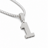 Moissanite iced out number charm pendant 0-9 VVS D color GRA certified 925 sterling silver Atlanta