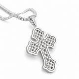 Moissanite Gothic Cross Pendant 11CT