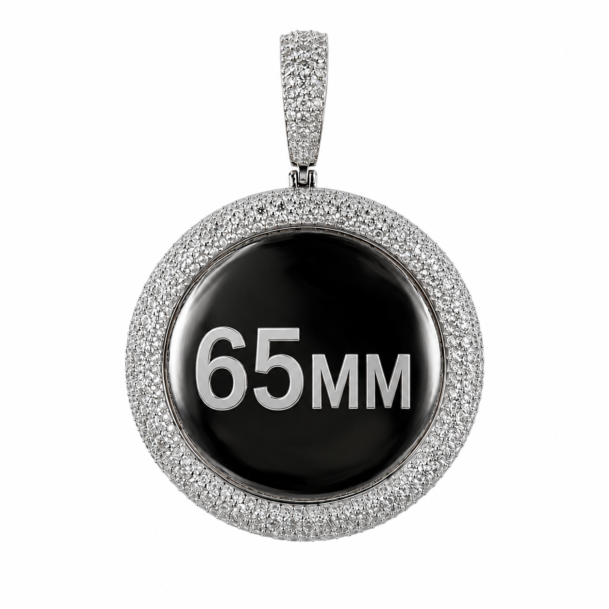 Iced Out Moissanite Picture Pendant | 12ct VVS D Color | 65MM 925 Silver | Custom Photo | Passes Diamond Tester | GRA Certified