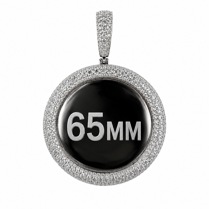 Iced Out Moissanite Picture Pendant | 12ct VVS D Color | 65MM 925 Silver | Custom Photo | Passes Diamond Tester | GRA Certified